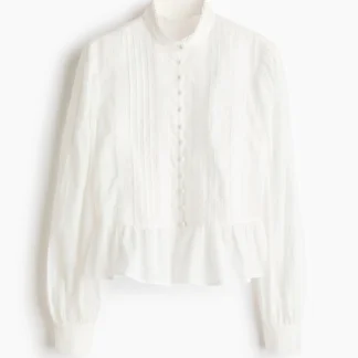 H&M コットンペプラムブラウス