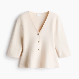 H&M ファインニットペプラムカーディガン