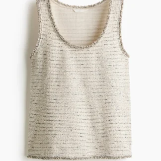 H&M ブークレニット フリンジタンクトップ