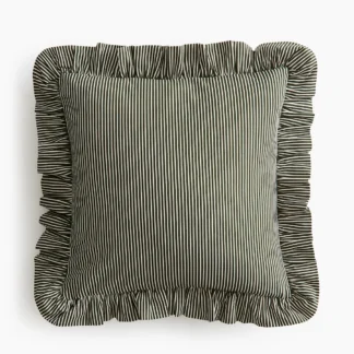 H&M フリルトリムコットンクッションカバー