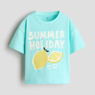 H&M プリントデザイン コットンTシャツ