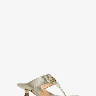 Michael Kors ANNEKA メタリック Tストラップ ヒール サンダル