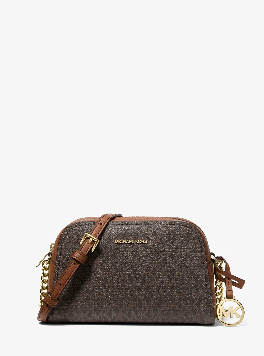 Michael Kors Ashton жижиг хэмжээтэй, брэндийн хээтэй мөрөндөө тохдог зургийн аппаратын цүнх
