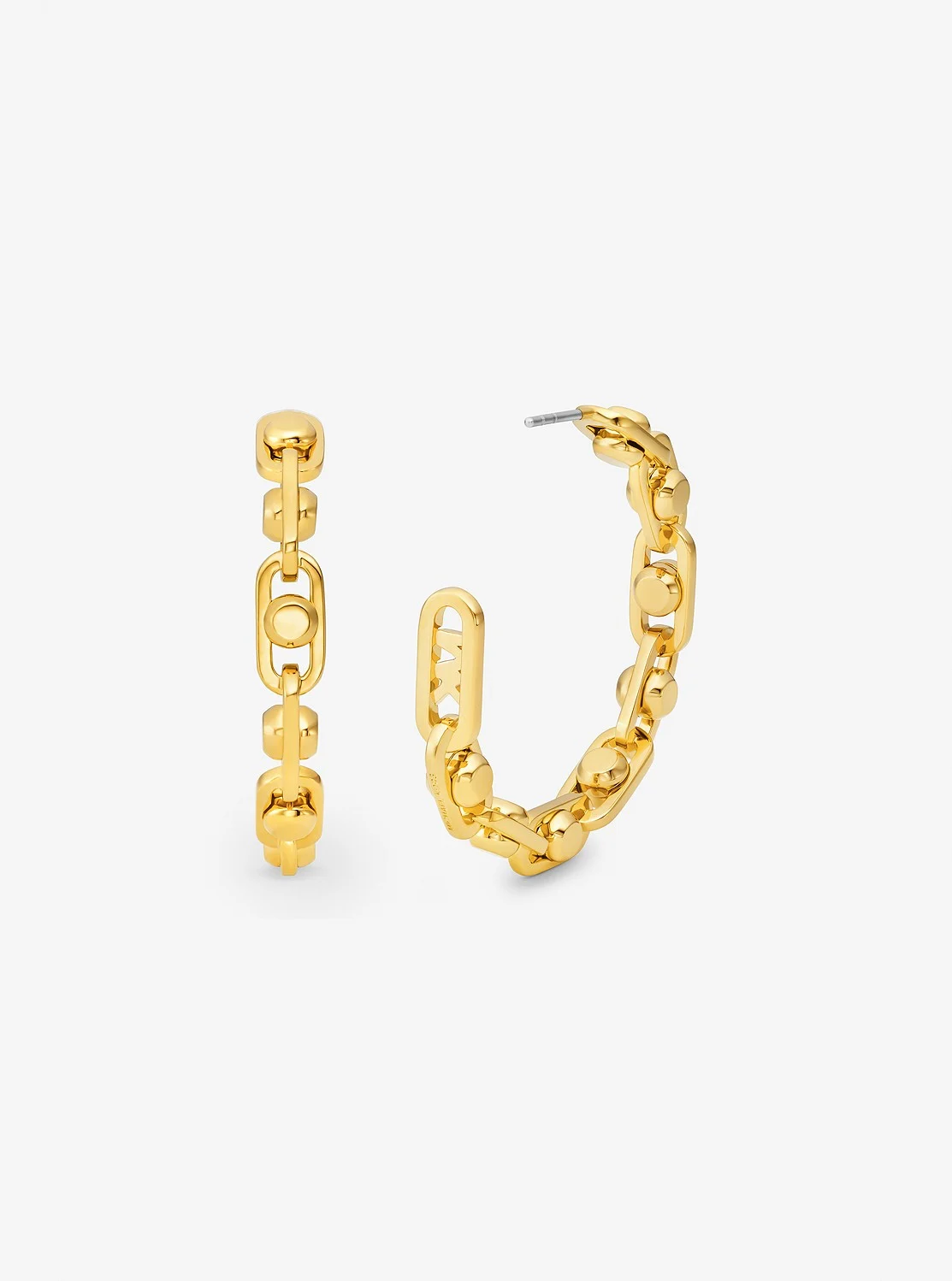 Michael Kors ASTOR プレシャスメタル ブラス リンク フープピアス ミディアム - Image 2