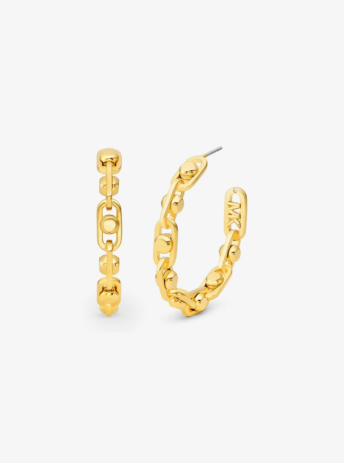 Michael Kors ASTOR プレシャスメタル ブラス リンク フープピアス ミディアム