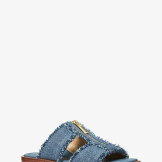 Michael Kors BERKLEY フレイドデニム スライド サンダル