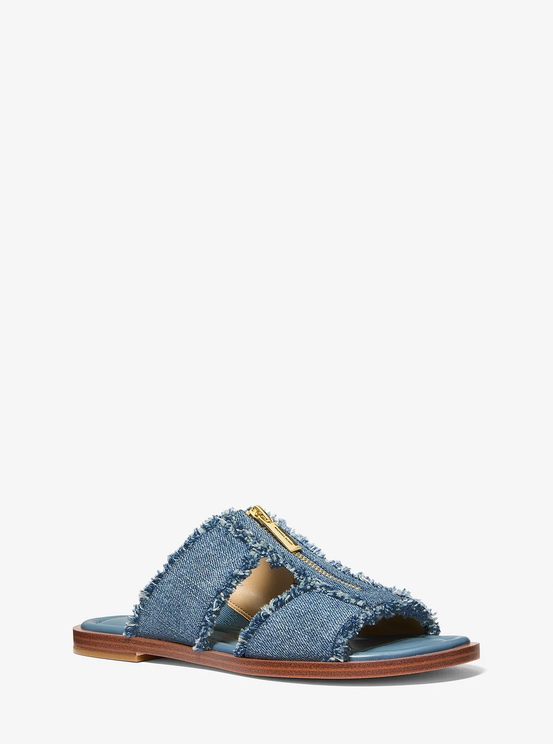 Michael Kors BERKLEY フレイドデニム スライド サンダル
