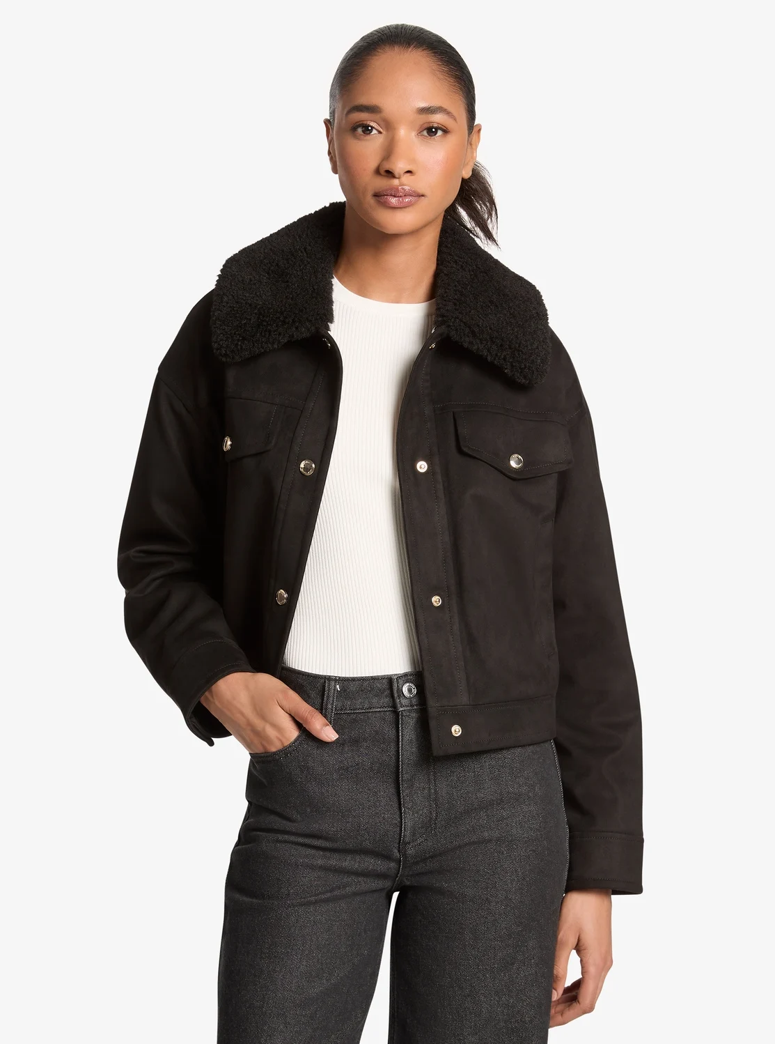 Michael Kors Boa Jacket (FAUX SUEDE)