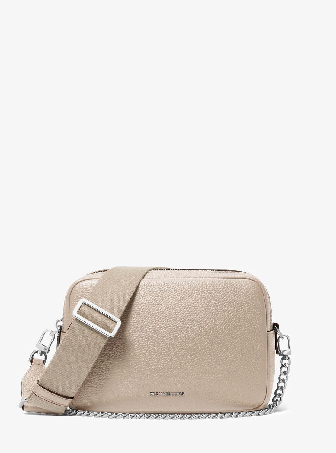 Michael Kors BRYANT ぺブルレザー ダブルジップ チェーン カメラ クロスボディ ミディアム