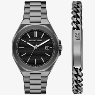 Michael Kors CALLUM オーバーサイズ ガンメタルトーン ウォッチ & ジュエリー ギフトセット