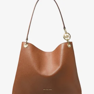 Michael Kors CHRISTINA ぺブル レザー トリプル ガセット ショルダー トート ラージ