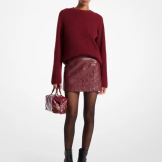 Michael Kors ウォッシュド レザー ミニスカート