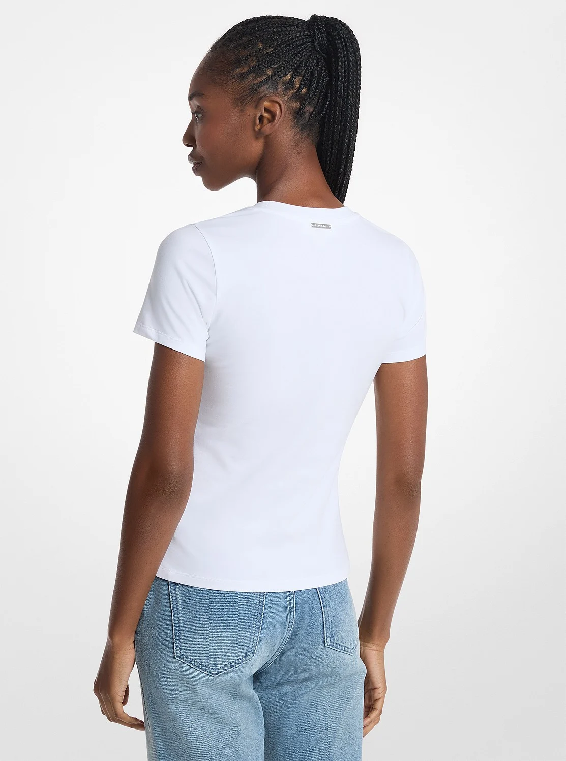 Michael Kors エンベリッシュ ロゴ ストレッチ コットン ジャージー Tシャツ - Image 2
