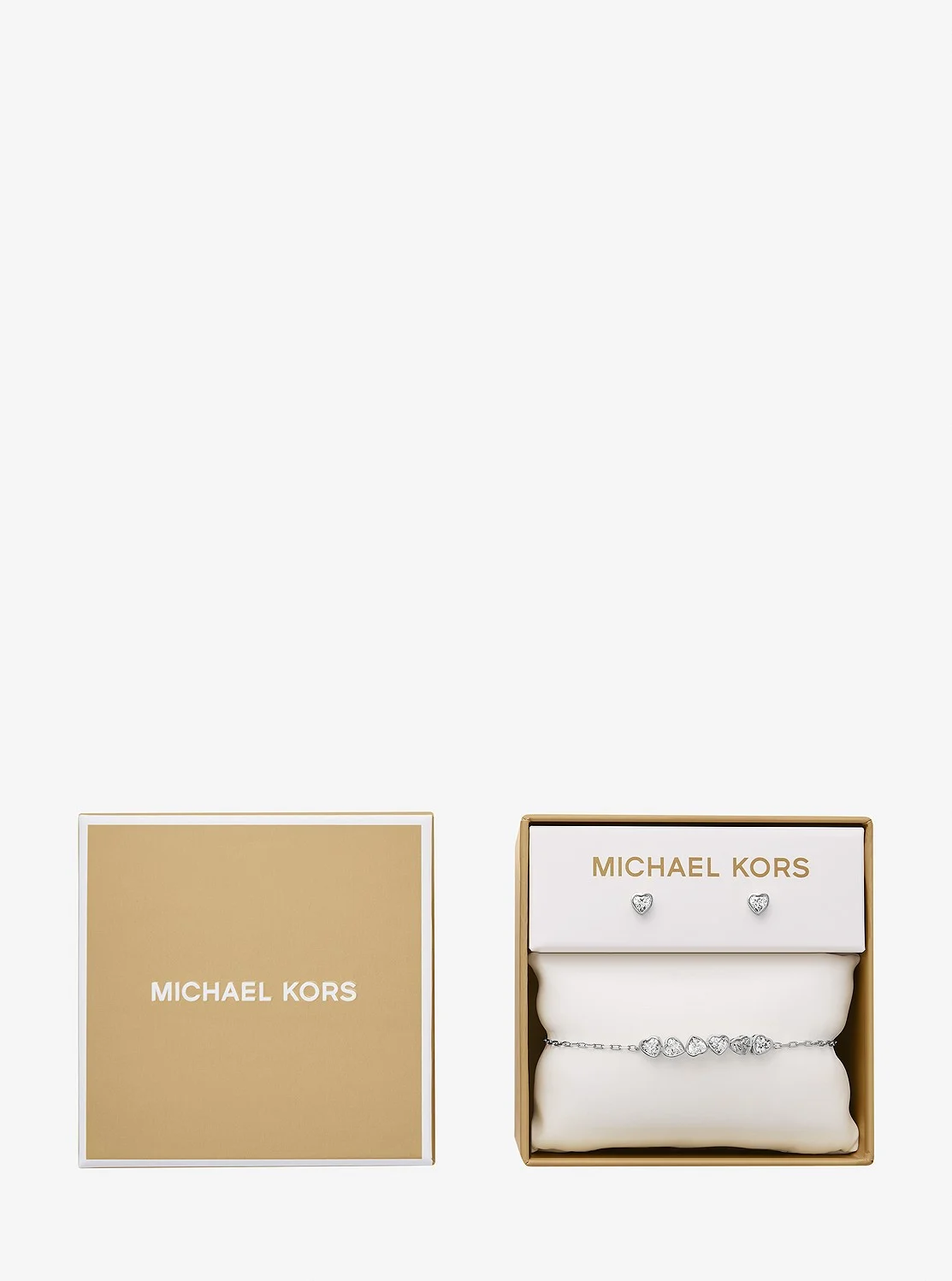 Michael Kors キュービック ジルコニア ハート スライダー ブレスレット & スタッドピアス - Image 4