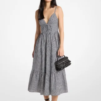 Michael Kors ギンガム コットン ミディ ドレス