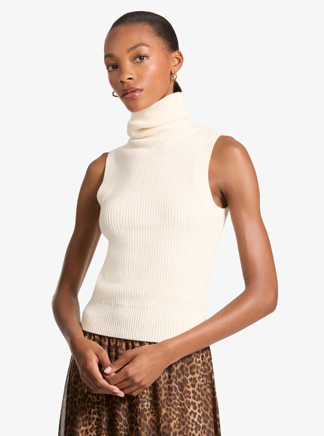 Michael Kors コットンブレンド スリーブレス タートルネック
