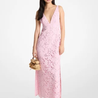 Michael Kors コーテッド フローラル レース マキシ ドレス