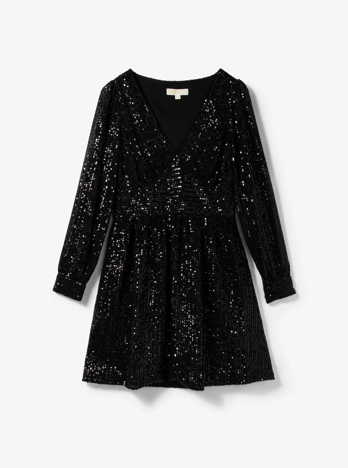 Michael Kors シークイン ストライプ Vネック ドレス