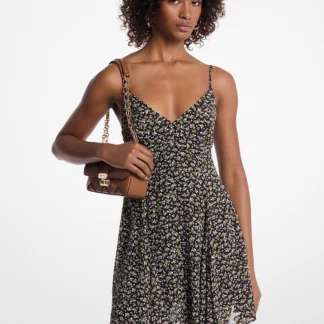 Michael Kors スタッズ フローラル プリント ジョーゼット ミニ ドレス