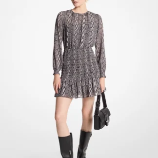Michael Kors スネーク プリント ジョーゼット スモック ドレス