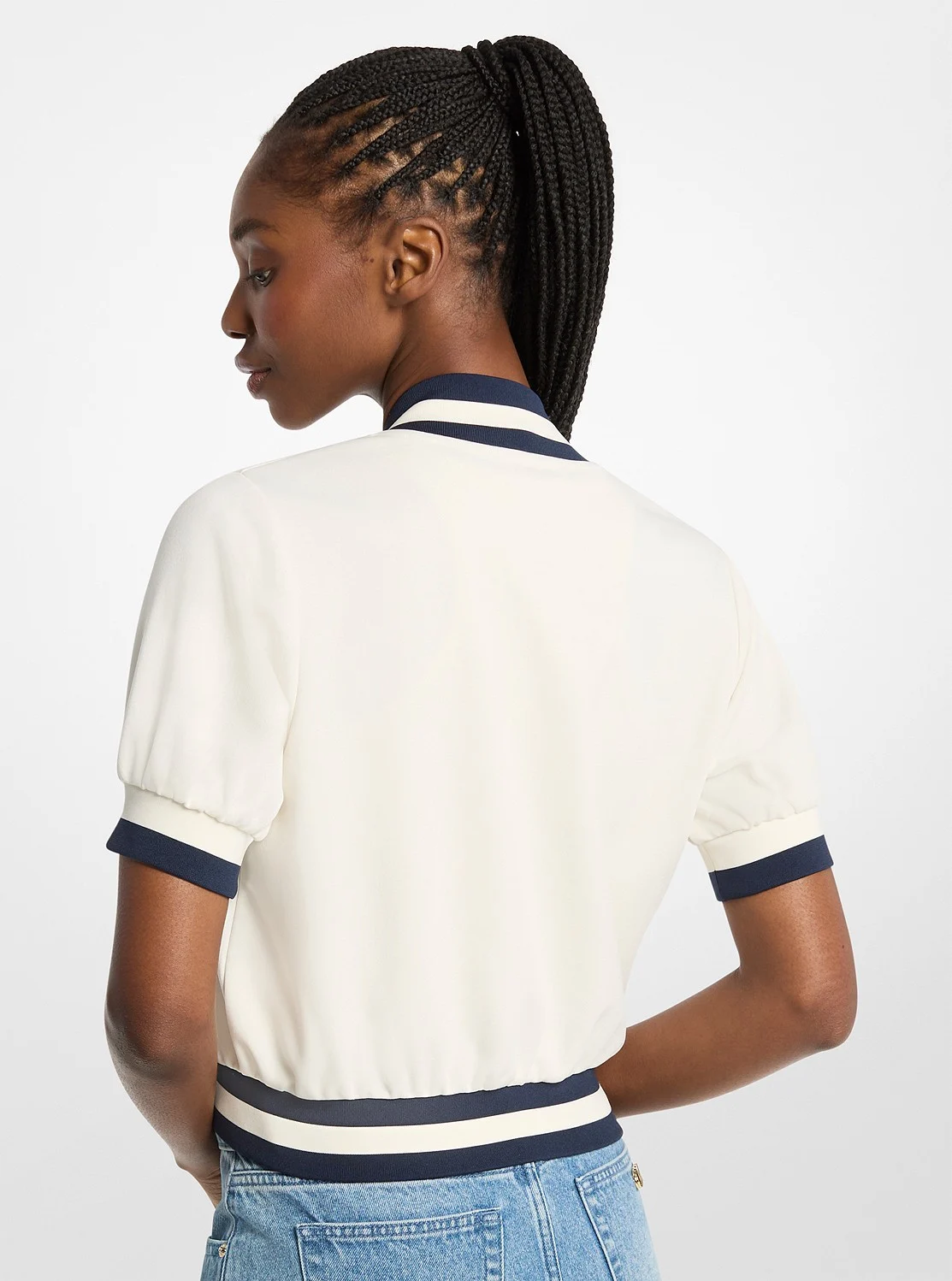 Michael Kors スポーティ ピケ クロップド ショート スリーブ ジャケット - Image 2