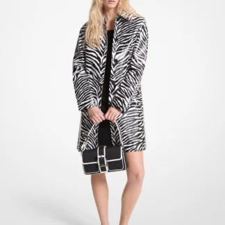 Michael Kors ゼブラプリント コットンツイル バルマカーン コート