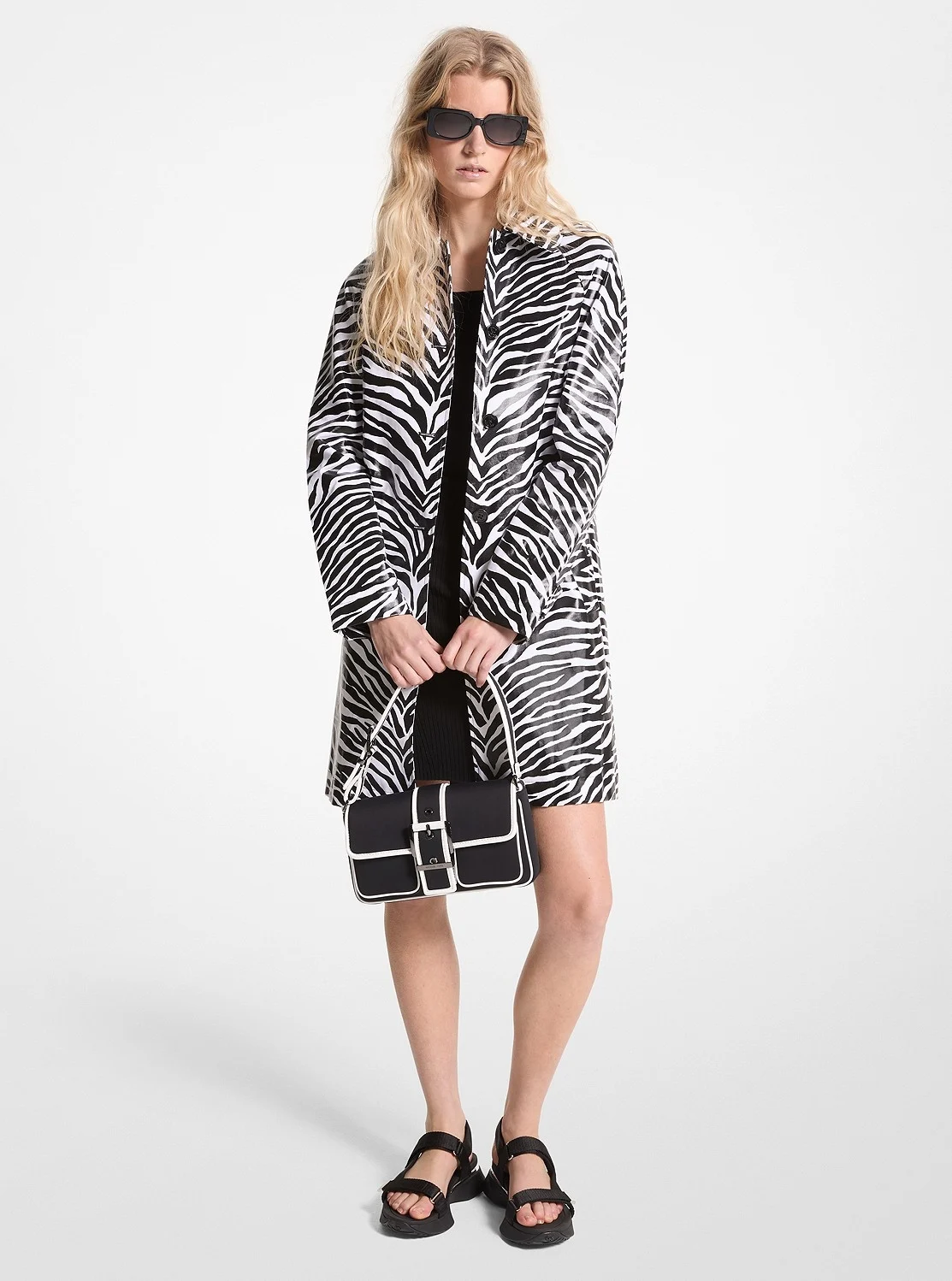 Michael Kors ゼブラプリント コットンツイル バルマカーン コート