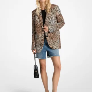 Michael Kors チータープリント クレープ ブレザー