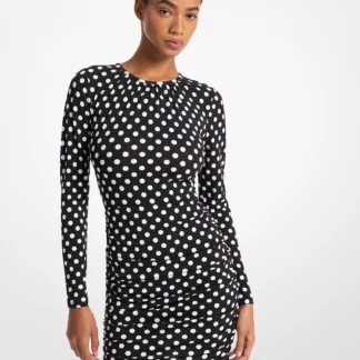 Michael Kors ドット ラッチド ストレッチ マット ジャージー ミニドレス