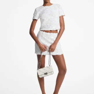 Michael Kors フローラル エンベリッシュ スクーバ スカート