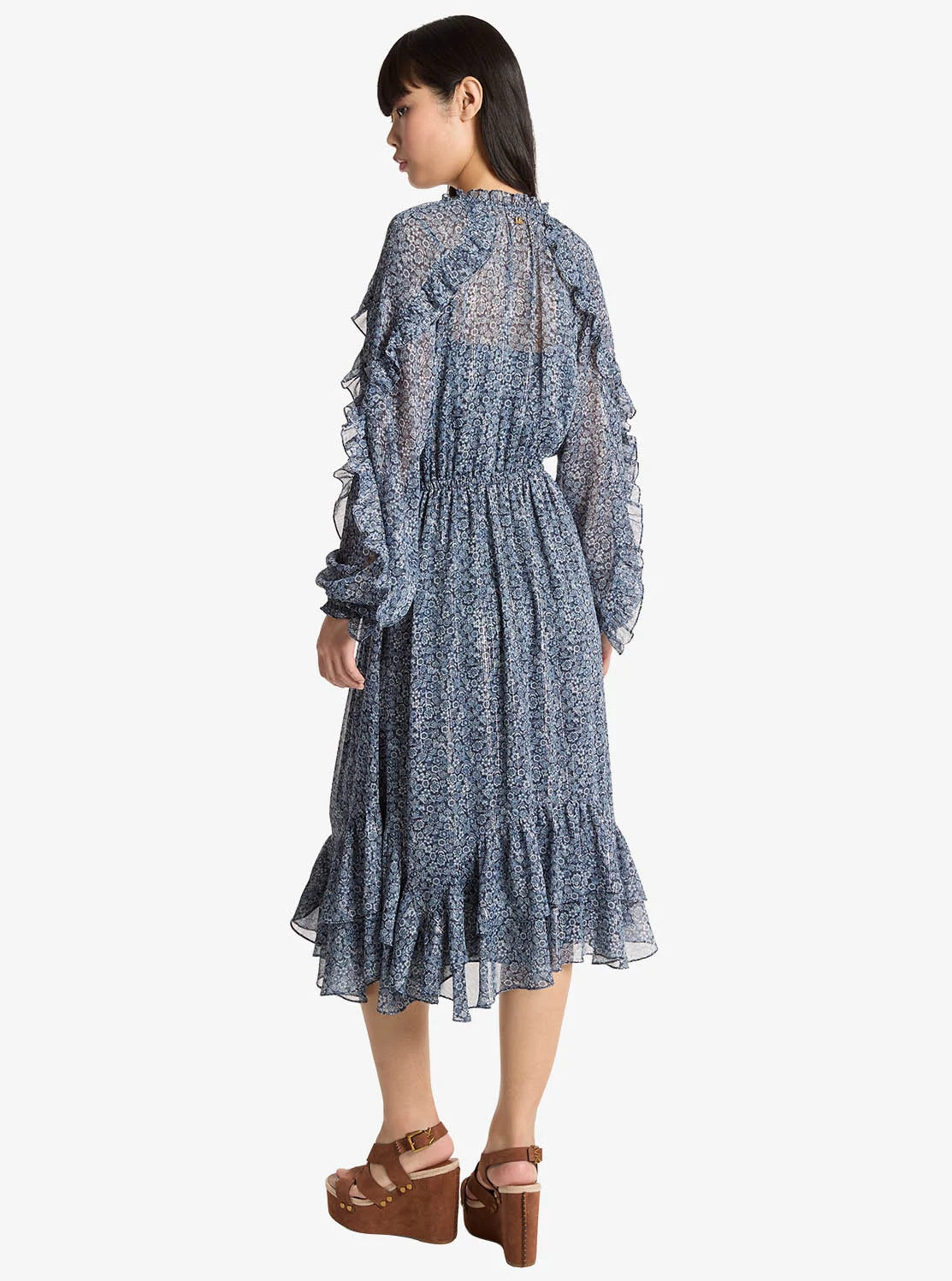 Michael Kors フローラル ラッフル ミディ ドレス - Image 2