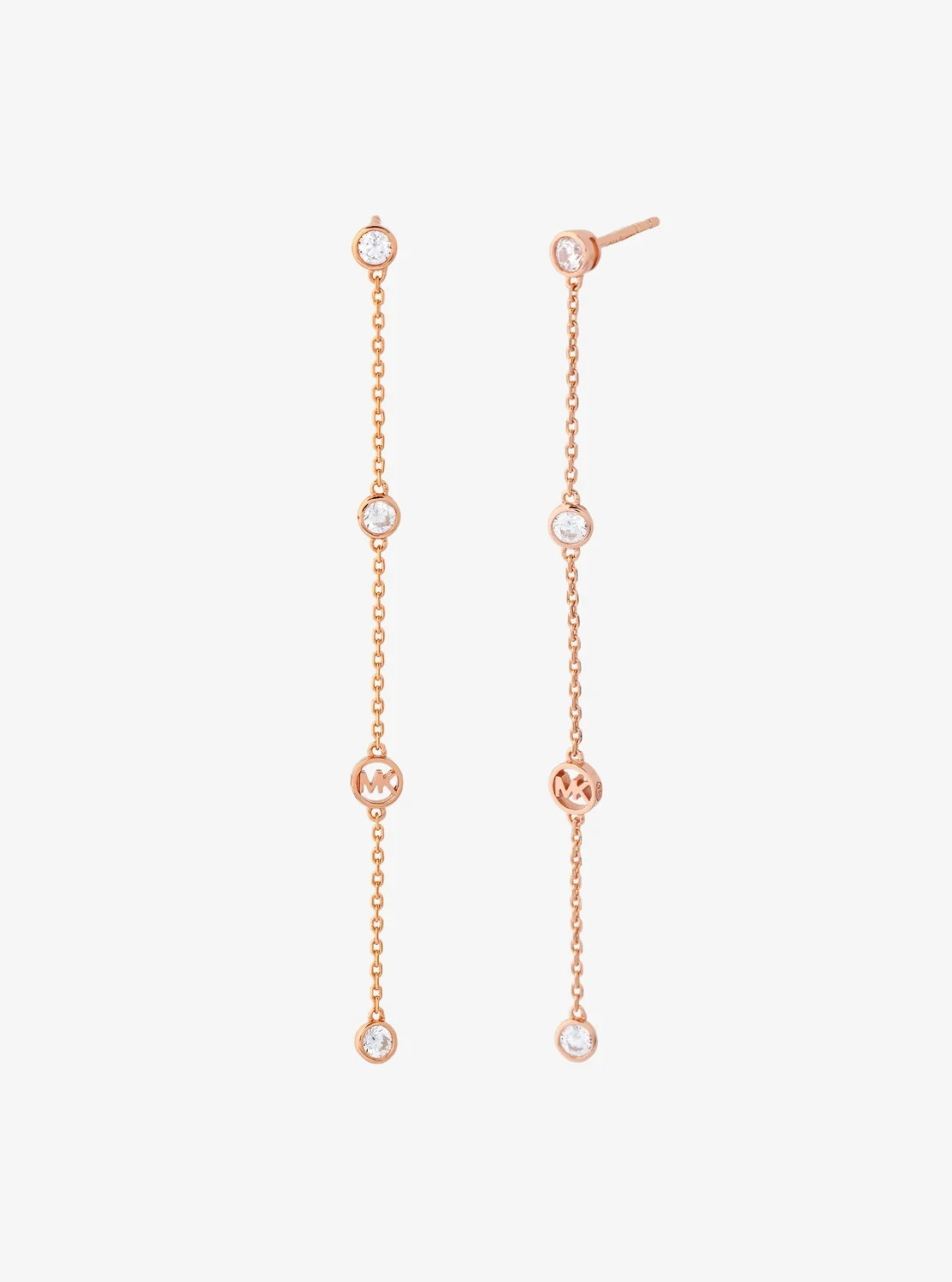 Michael Kors プレシャスメタル スターリング シルバー キュービック ジルコニア ドロップピアス