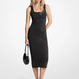 Michael Kors メタリック ロゴ ジャカード ミディ ドレス