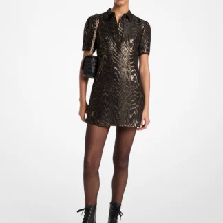 Michael Kors メタリック モワレ シルクブレンド Tシャツ ドレス