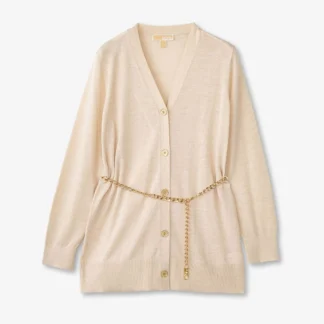 Michael Kors メタリックチェーン ベルト カーディガン