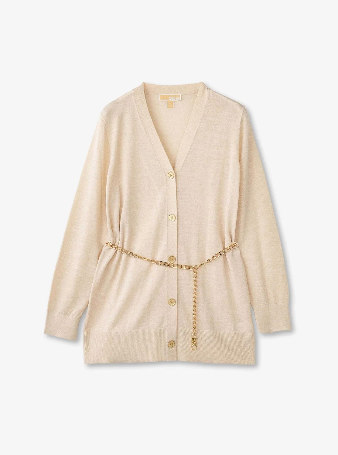 Michael Kors メタリックチェーン ベルト カーディガン