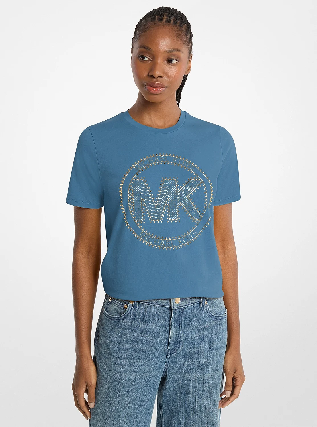 Michael Kors ラインストーン MK サークル ロゴ Tシャツ