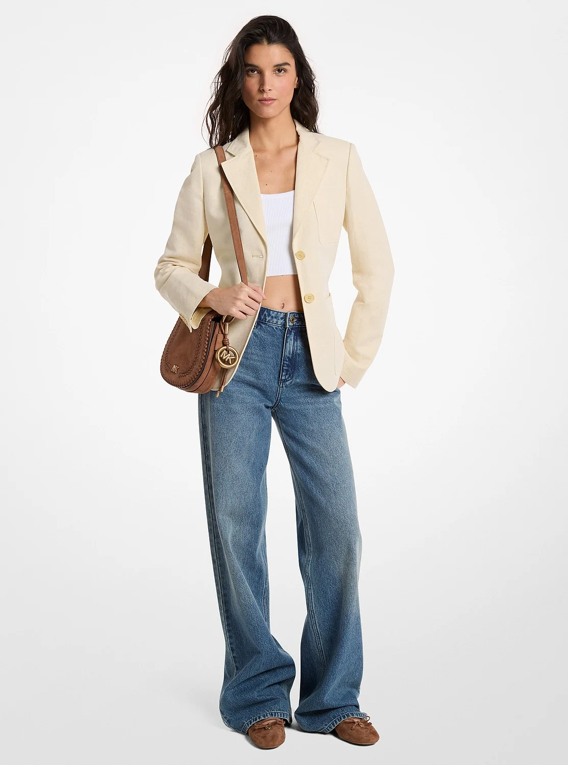 Michael Kors リネン コットン パッチ ポケット ブレザー