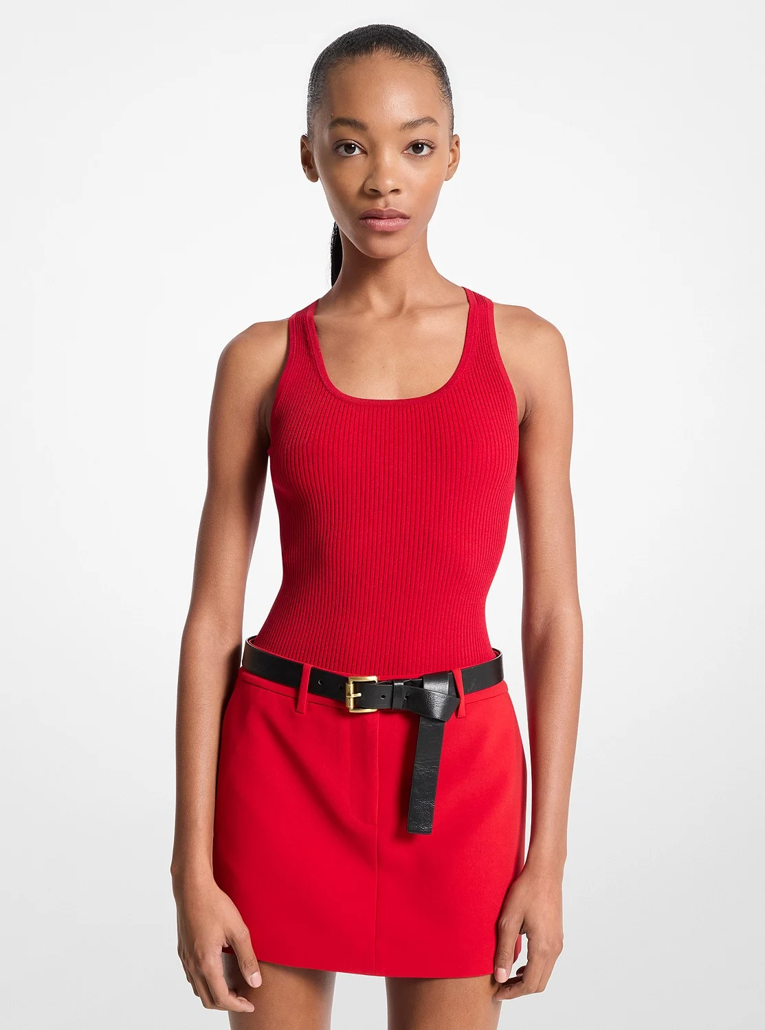 Michael Kors リブ スクープネック タンクトップ