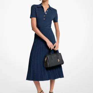 Michael Kors リブ ストレッチ ニット ポロ ドレス