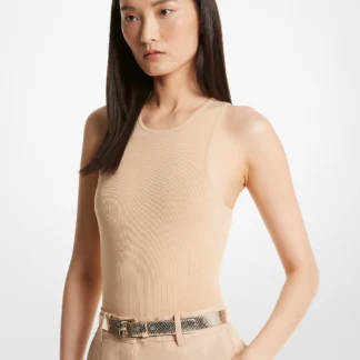 Michael Kors リブ ストレッチニット レーサーバック ボディスーツ