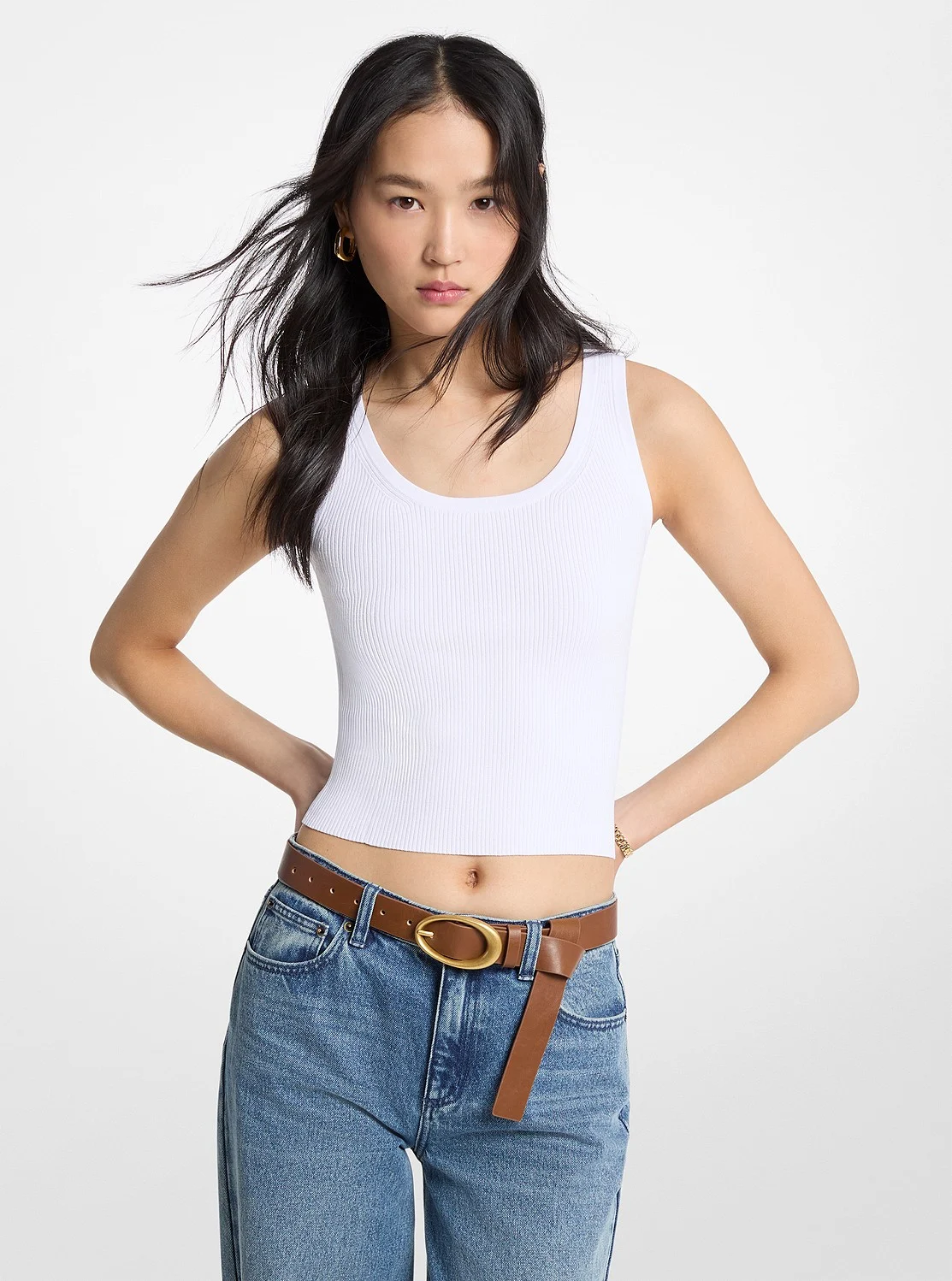 Michael Kors リブ ビスコース タンクトップ