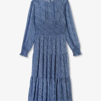 Michael Kors ロングスリーブ スモック マキシドレス
