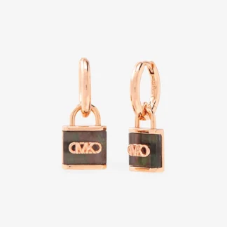 Michael Kors ローズゴールド グレー ロック ハギードロップピアス
