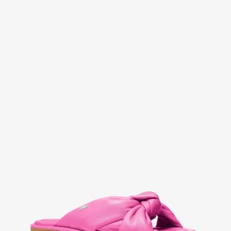 Michael Kors ELENA レザー フラット スライド サンダル