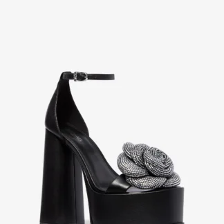 Michael Kors ELODIE クリスタル エンベリッシュ レザー プラットフォーム サンダル