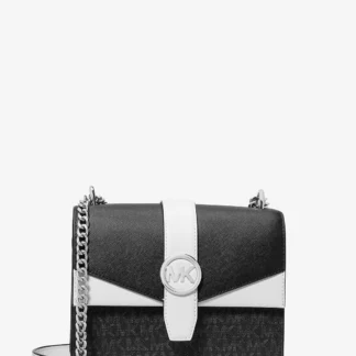 Michael Kors GREENWICH カラーブロック フラップ クロスボディ スモール - MKシグネチャー