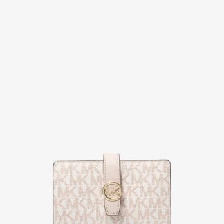 Michael Kors GREENWICH タブ ジップアラウンド ウォレット ミディアム - MKシグネチャー