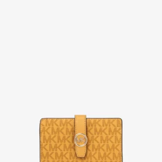 Michael Kors GREENWICH タブ ジップアラウンド ウォレット ミディアム - MKシグネチャー