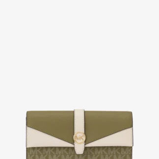 Michael Kors GREENWICH フラップ コンチネンタル ウォレット ラージ - MKシグネチャー